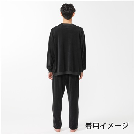 ロゴス LOGOS by LIPNER ボディリカバリー ベロアスウェット ＆ パンツ 上下セット ブラック L