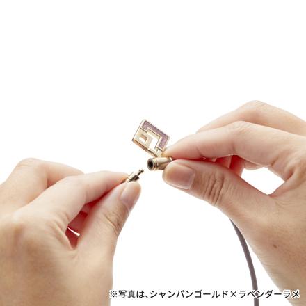 コラントッテ 磁気ネックレス TAOネックレス スリム AURA mini (アウラ ミニ) シャンパンゴールド×ブラックラメ DAAAI101 Mサイズ & ハンドタオル セット