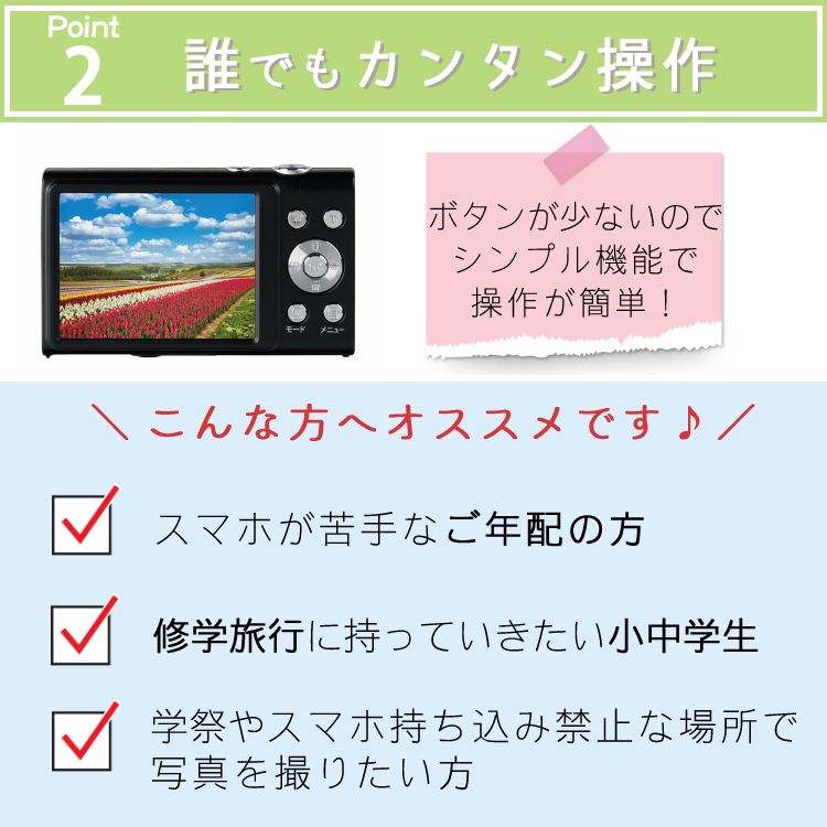 ケンコー コンパクトデジタルカメラ KC-AF05 microSD32GB＆ポーチ＆バッテリー＆液晶保護フィルム