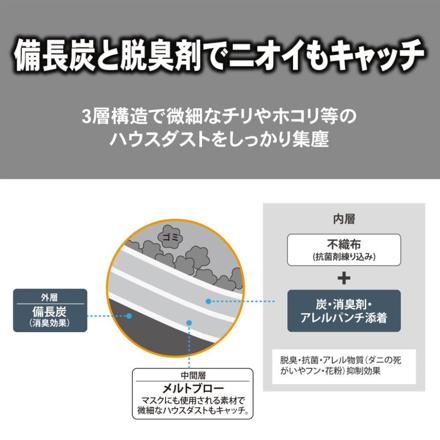三菱電機 備長炭配合 炭紙パック 3枚入り 三菱純正 紙パック 横形紙パック式掃除機専用 MP-9A 3個セット