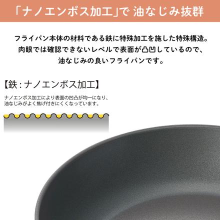 杉山金属 真・匠味 鉄マルチパン2種(23cm/26cm) ＆マーナ 手になじむキッチンブラシ KS-9003 KS-9007