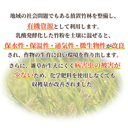 玄米 竹粉式循環農法米 大地のめざめ （熊本県産 ヒノヒカリ） 2kg 農薬・化学肥料不使用 令和5年産