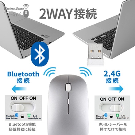 ワイヤレスマウス Bluetooth ブルートゥース USB 充電式 静音 おしゃれ 女性 無線 薄型 小型 Mac Windows surface ブラック