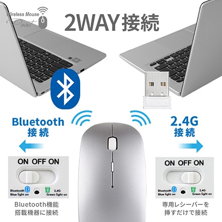 ワイヤレスマウス Bluetooth ブルートゥース USB 充電式 静音 おしゃれ 女性 無線 薄型 小型 Mac Windows surface ピンクゴールド