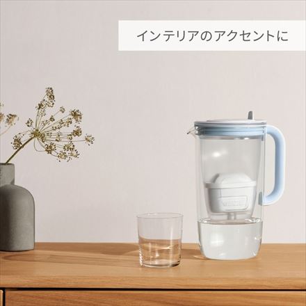 BRITA ブリタ 浄水器 グラスジャグ ライトブルー マクストラプロカートリッジ 1個付き