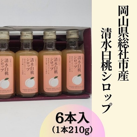 JA全農おかやま 岡山県 総社市産 清水白桃シロップ　6本入