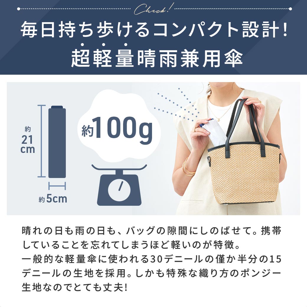 超軽量 晴雨兼用 完全遮光 日傘 折りたたみ傘 Karuru. カルル 50cm ドット柄 遮光率100% 遮蔽率100% 撥水