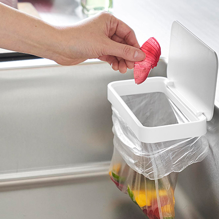 tower タワー フィルムフック蓋付きポリ袋ホルダー ホワイト 1289