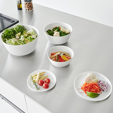 tower タワー 傾けて混ぜやすい調理ボウル 5点セット 電子レンジ対応 ホワイト 1393