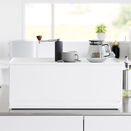 tower タワー 前が開くキッチンカウンター上収納ラック D24 ホワイト 1454