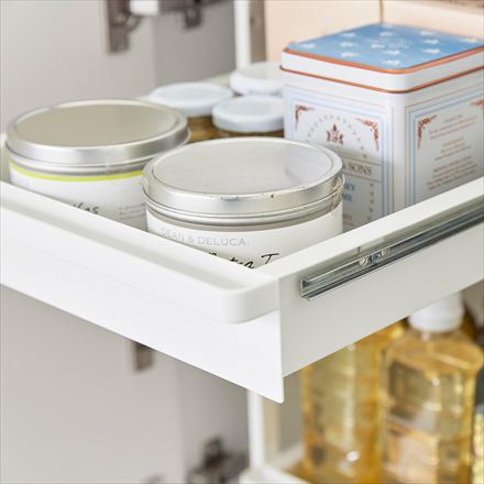 tower タワー シンク下スライドラック 2段 ホワイト 1460