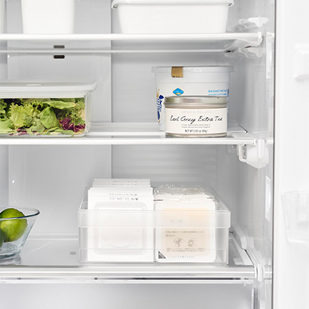 tower タワー 冷蔵庫中収納ケース L 仕切り付き ホワイト 1477