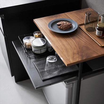 tower タワー 引き出し付き冷蔵庫上ラック 45L用 ブラック 1488