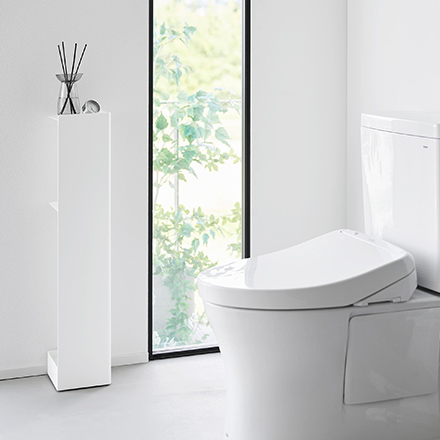 tower タワー キャスター付きスリムトイレラック ホワイト 1489