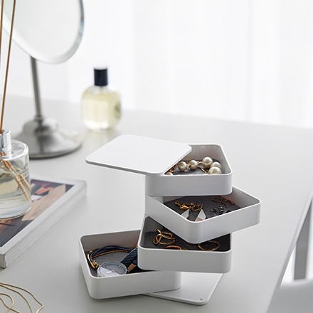 tower タワー アクセサリートレー ４段 スクエア ホワイト 1753