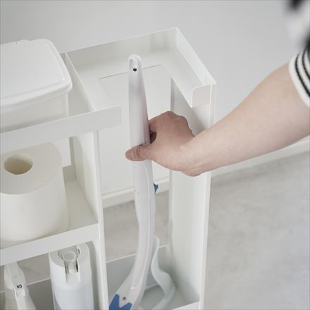 tower タワー キャスター付きトイレスリムワゴン 3段 ホワイト 1802