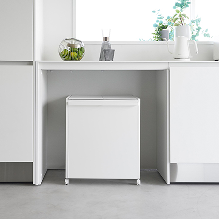 tower 蓋付き目隠し分別ダストワゴン タワー 45L 2分別 ホワイト 1820