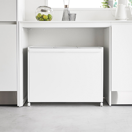 tower 蓋付き目隠し分別ダストワゴン タワー 45L 3分別 ホワイト 1822