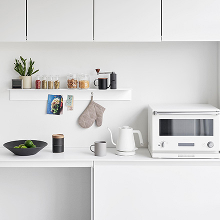 tower タワー マグネットが付くウォールラックW90 石こうボード壁対応 ホワイト 1931