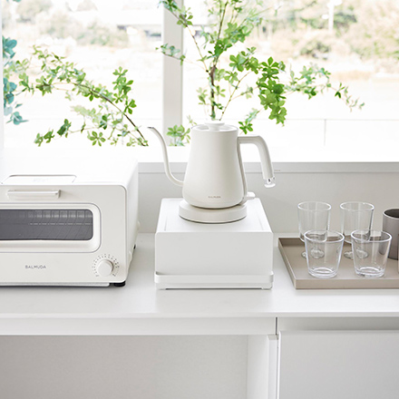 tower タワー 引き出し付きキッチン家電下ラック ホワイト 2018