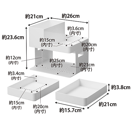 tower タワー ネイルライト&ジェルネイル用品収納ケース ホワイト 2036
