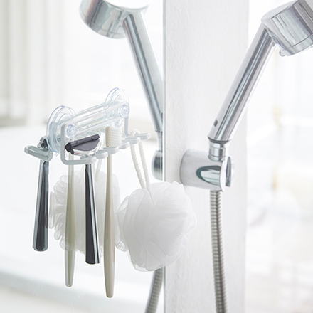 tower タワー 吸盤トゥースブラシホルダー 5連 ホワイト 3285