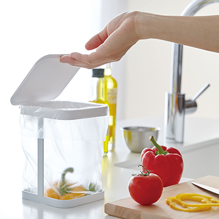 tower タワー 蓋付きポリ袋エコホルダー ホワイト 3330