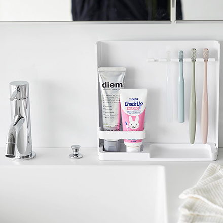 tower タワー 目隠し歯ブラシ&チューブスタンド ホワイト 3505