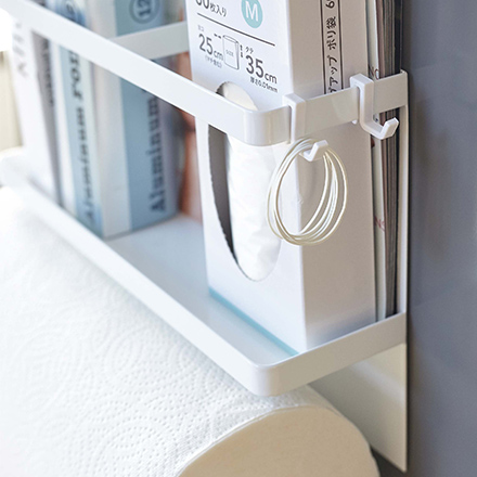 tower タワー マグネットキッチンペーパー&ラップホルダー ホワイト 4396