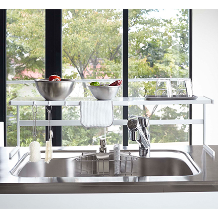 tower タワー 伸縮キッチンサポートラック ホワイト 4480