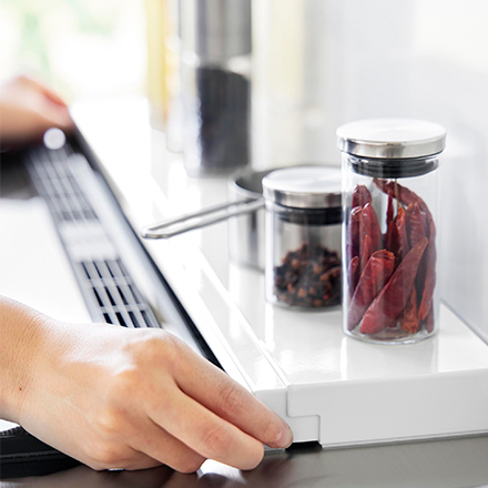 tower タワー 奥行伸縮排気口カバー 60cmコンロ用 ホワイト 4562