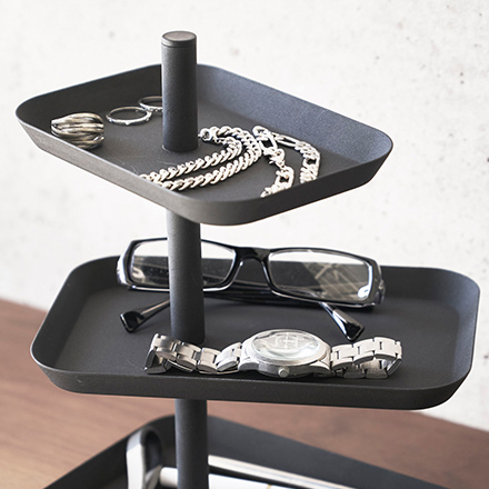 tower タワー アクセサリー3段トレー ブラック 4725