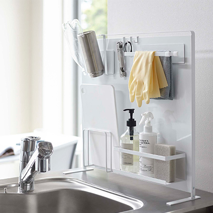 tower タワー キッチン自立式スチールパネル 縦型 ホワイト 5124