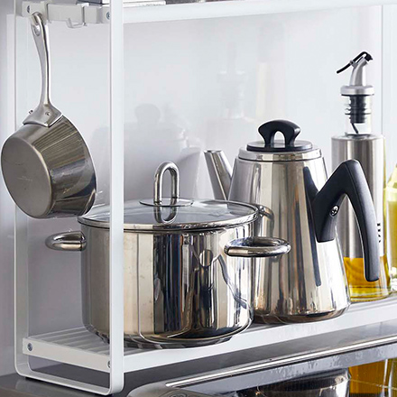 tower タワー コンロ横 ラック２段 ホワイト 5150