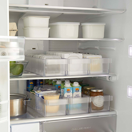 tower タワー 冷蔵庫中収納ケース 仕切り付 ホワイト 5762