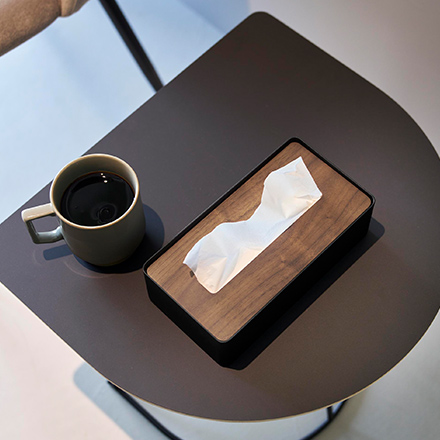 RIN リン 蓋付きコンパクトティッシュケース ブラウン 10604