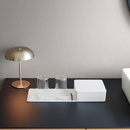 tower タワー 収納ボックス付きトレー ホワイト 10795