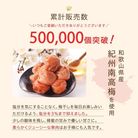 訳あり 塩分3% はちみつ梅 ＆ しそ梅 食べ比べセット 800g