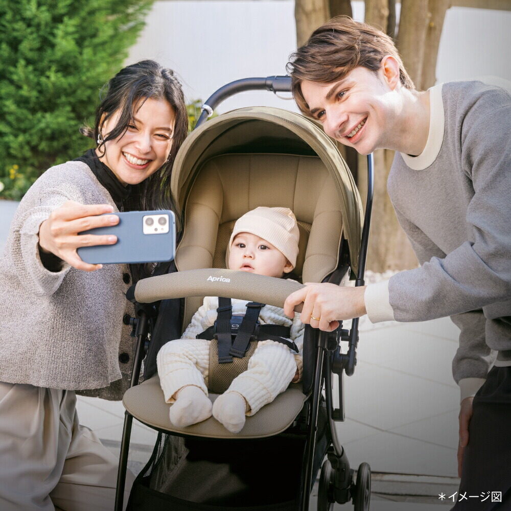 Aprica アップリカ ベビーカー ラクーナ クッション AH A型ベビーカー 製品安全協会A形SG合格品 大径ダブルタイヤ 4輪 ブラウン BR 2217052