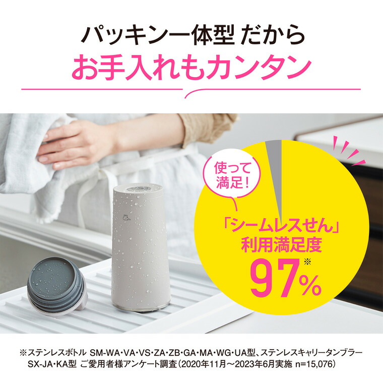 象印 ステンレスキャリータンブラー SX-JS30 300ml / 0.3L 水筒 マグボトル ハンドルタイプ 食洗機対応 / パウダリーピンク