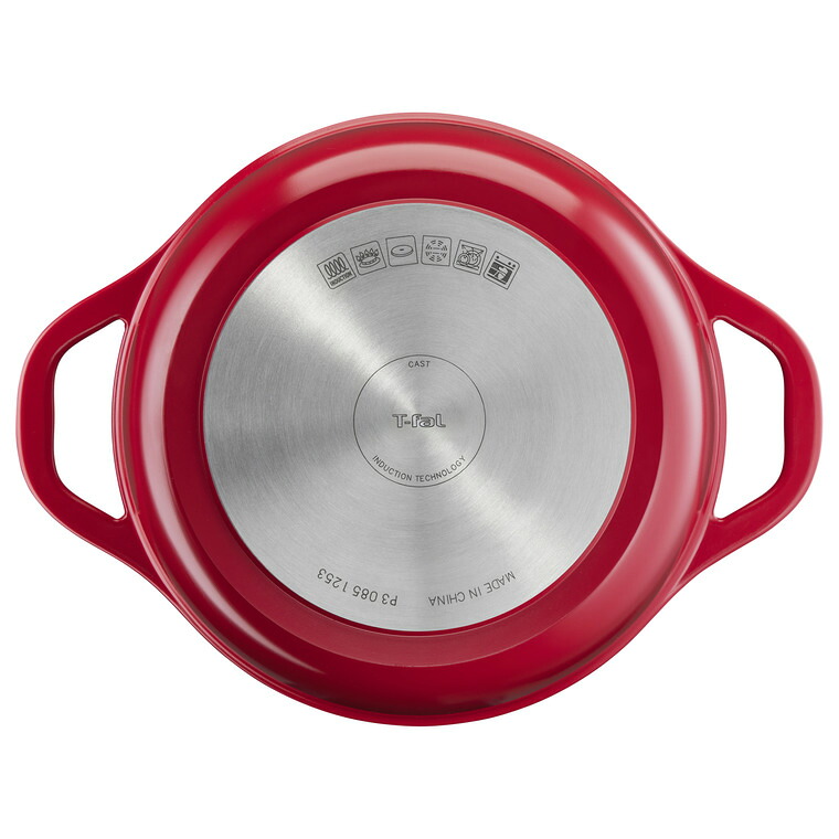 ティファール T-fal キャストライン エアココット フレーズレッド IHココット鍋 24cm E28646 IH対応 ガス火対応 食洗機対応 オーブン可