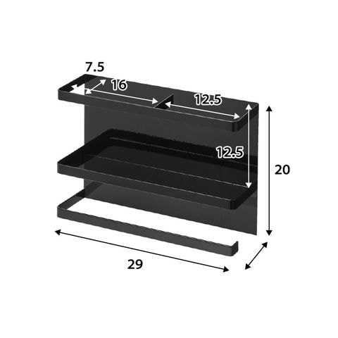 山崎実業 公式 tower マグネットキッチンペーパー＆ラップホルダー タワー ブラック 4397
