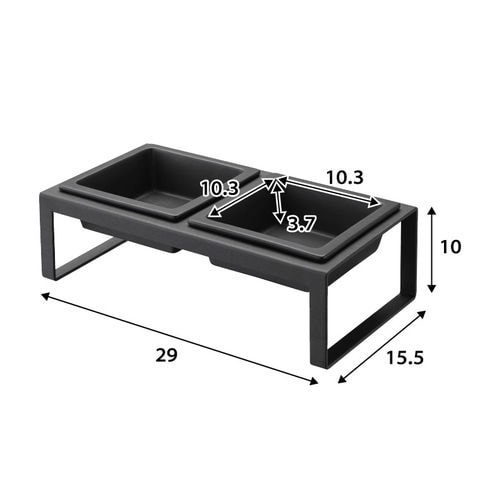 山崎実業 公式 tower ペットフードボウルスタンドセット トール タワー ホワイト 4744