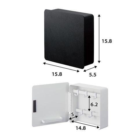 山崎実業 公式 tower マグネットキーフック２段 タワー ホワイト 4799