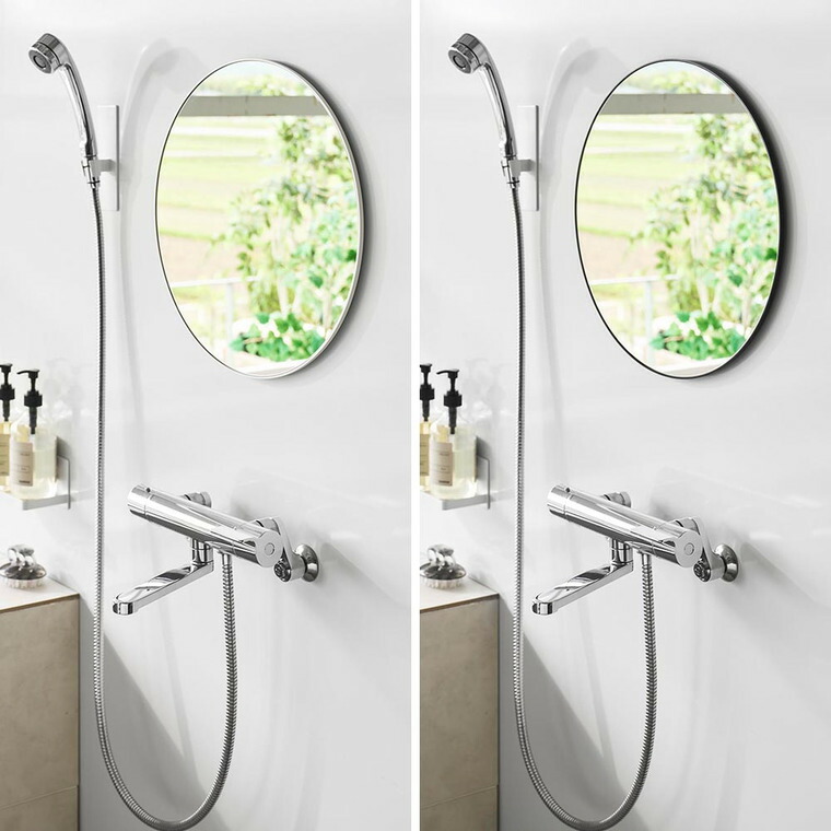 マグネットバスルームミラー タワー 丸型 42cm 山崎実業 tower 10177 10178 ホワイト ブラック / ホワイト