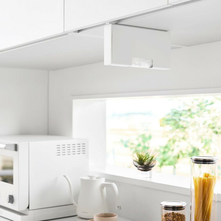 戸棚下ポリ袋収納ホルダー タワー スリム S 山崎実業 tower 10248 10249 ホワイト ブラック / ホワイト