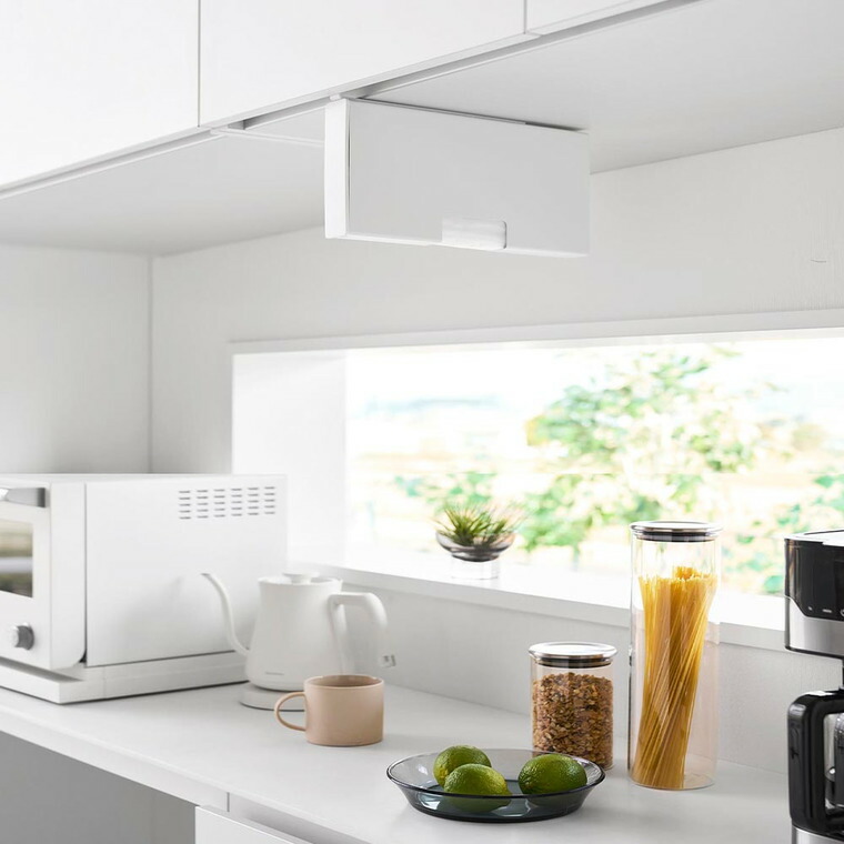 戸棚下ポリ袋収納ホルダー タワー スリム M 山崎実業 tower 10250 10251 ホワイト ブラック / ホワイト