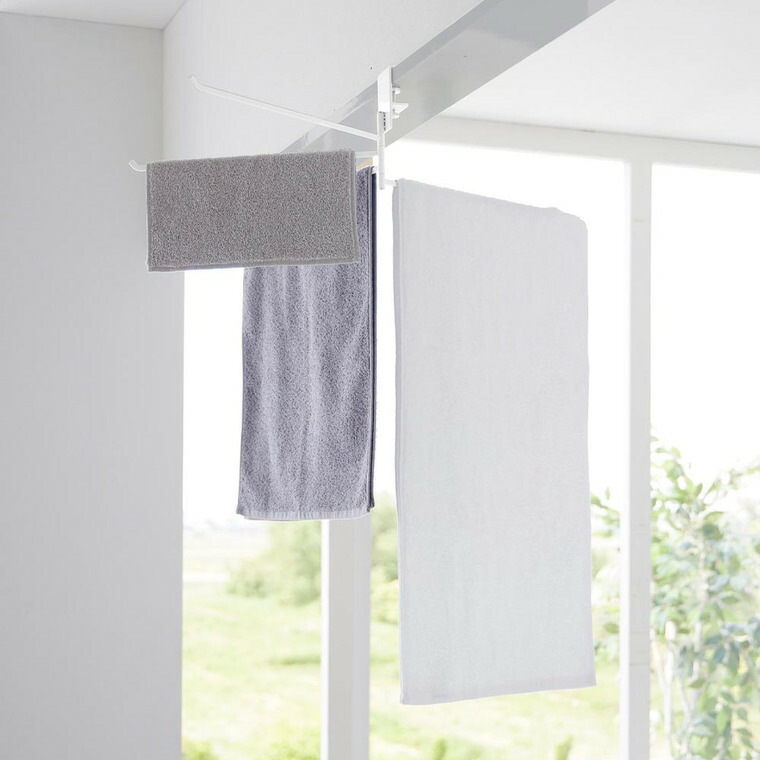 山崎実業 tower 360度回転できる室内物干しタオルハンガー タワー10322 10323 / ホワイト