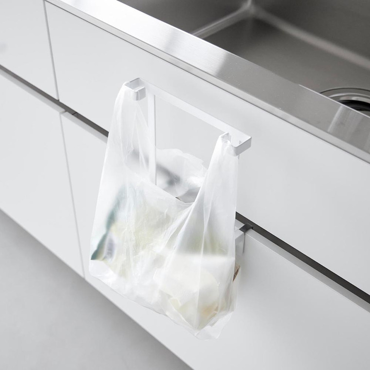 山崎実業 tower キッチンシンク下収納扉レジ袋ハンガー タワー 10332 10333 / ホワイト