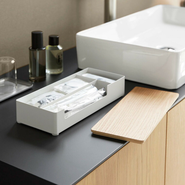 RIN 蓋付きアメニティ&小物収納 リン 山崎実業 10602 10603 / ブラウン